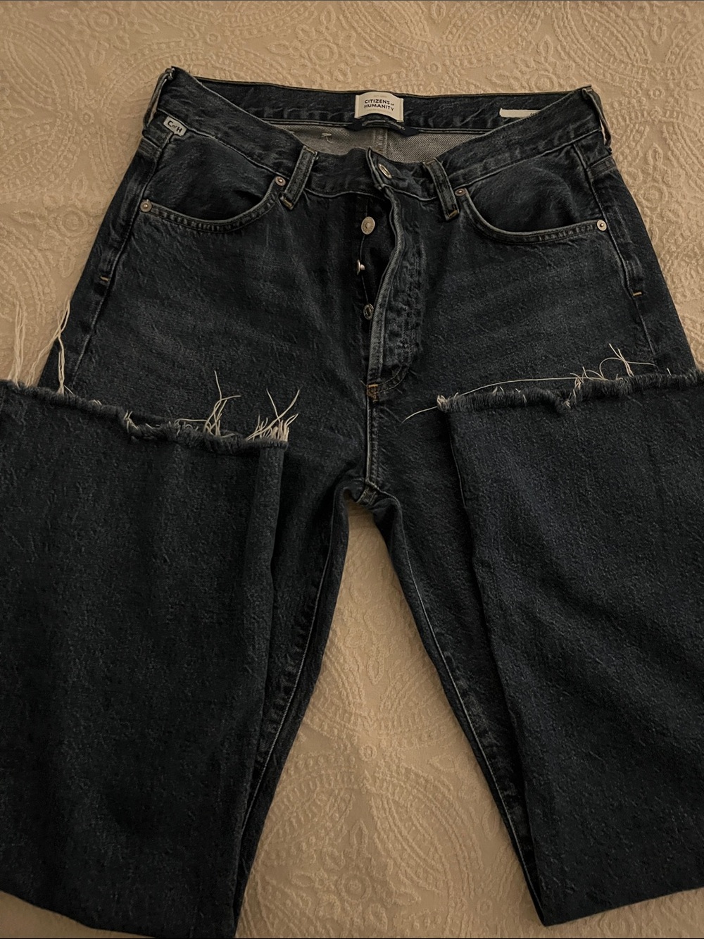 Citizens of Humanity Annina High Rise Straight Leg Jeans | Size 28 | Dark Blue